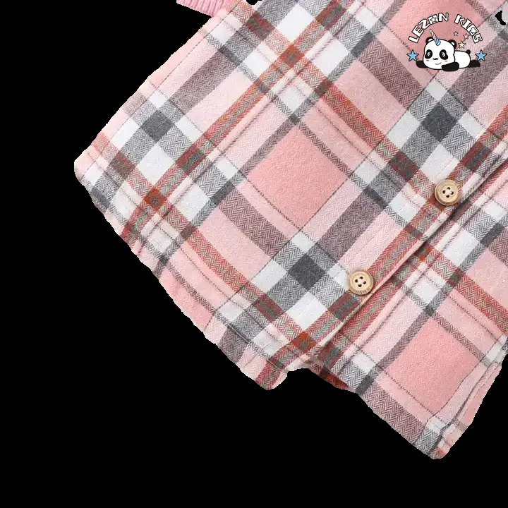 LEZONKIDS - New Plaid Two Piece Set Short Sleeve Cotton Custom Boutique Little Girls Summer Children's Clothing Sets